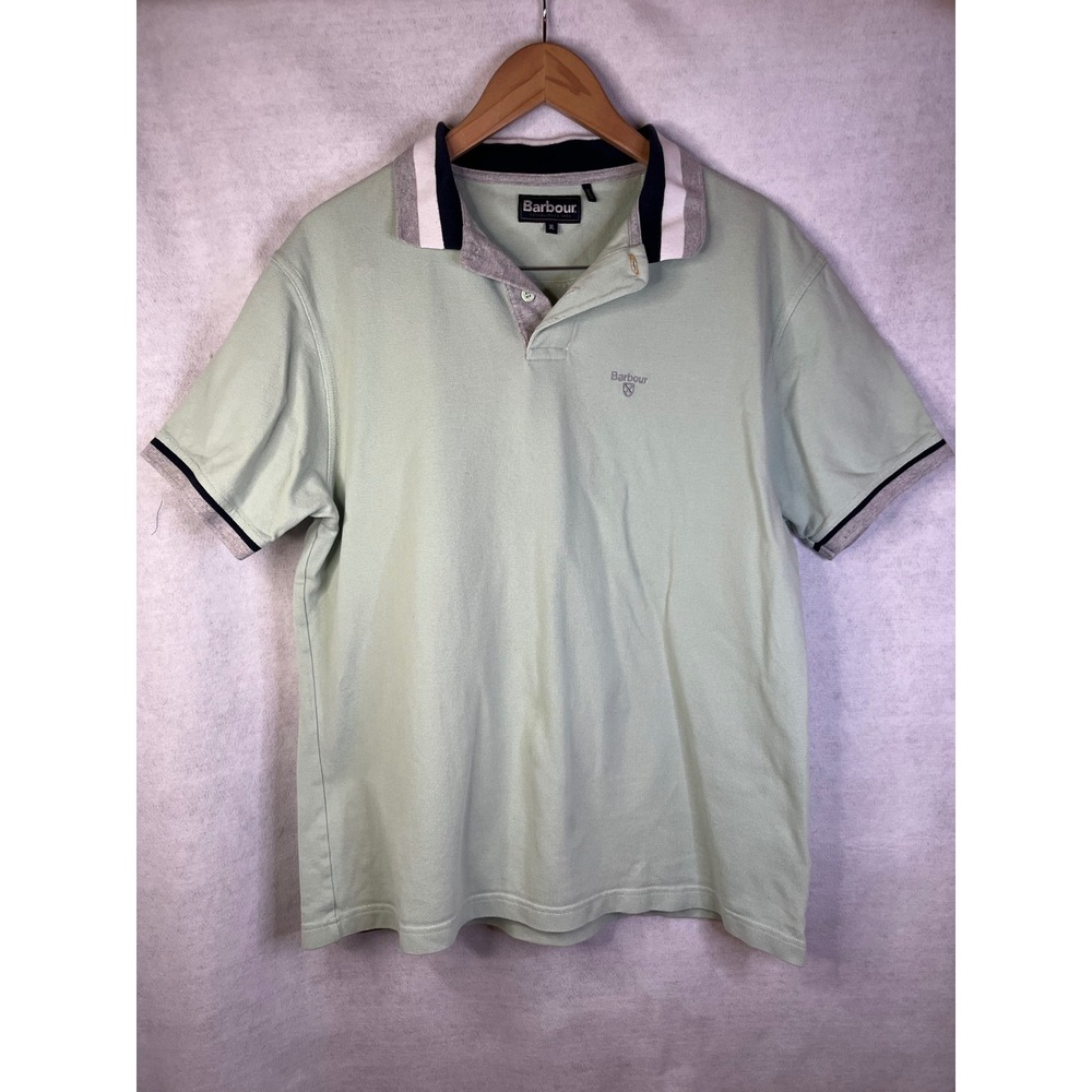 Barbour Lifestyle Finkle Polo Shirt Dusty Mint XL 100% Cotton